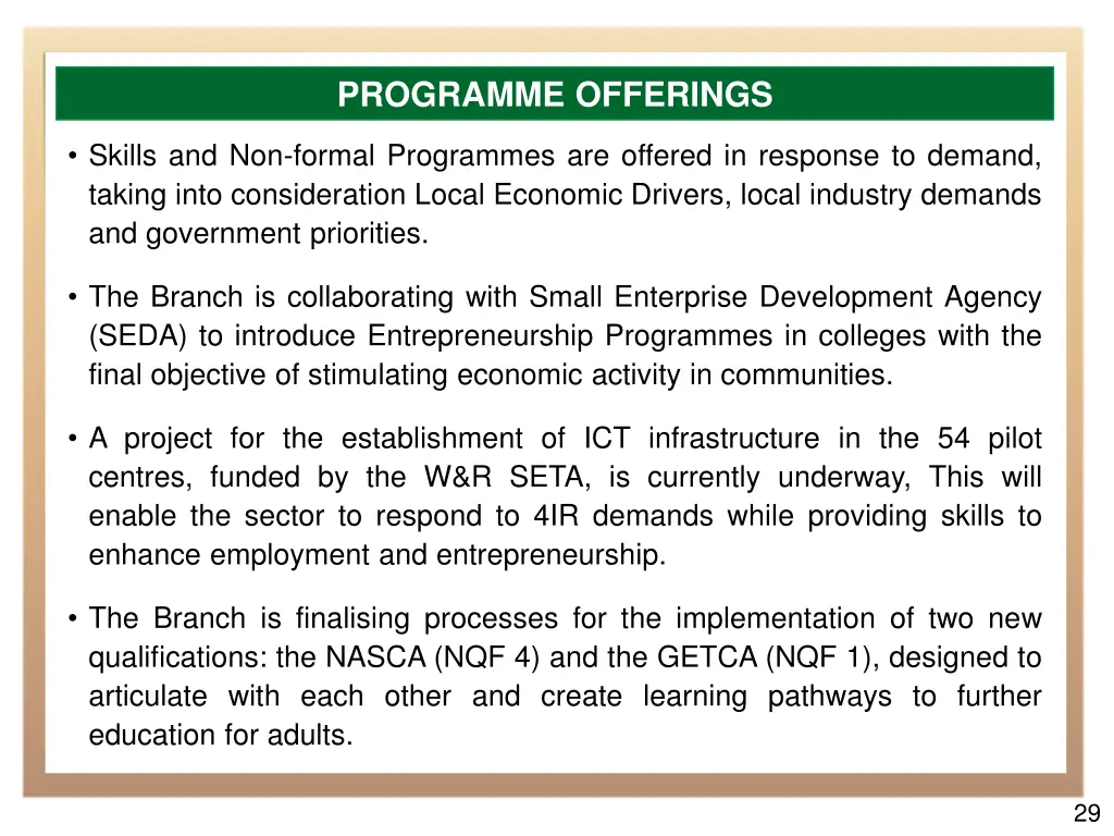 programme offerings 1