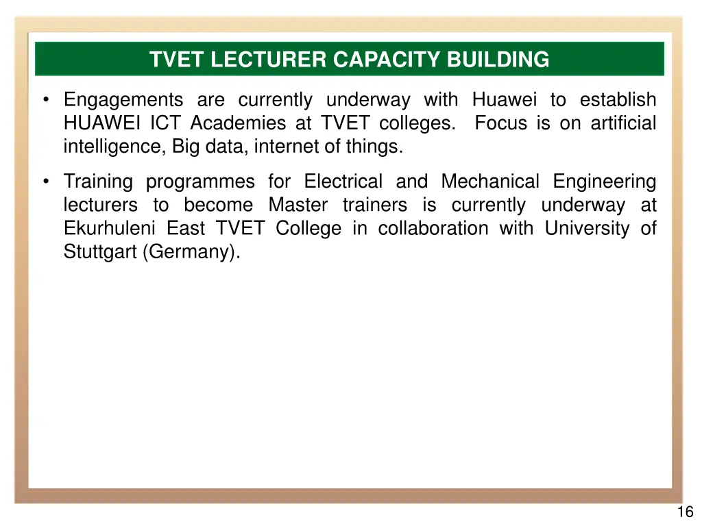 tvet lecturer capacity building