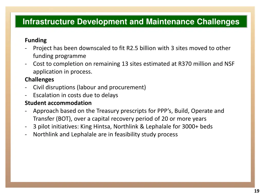 infrastructure development and maintenance 1