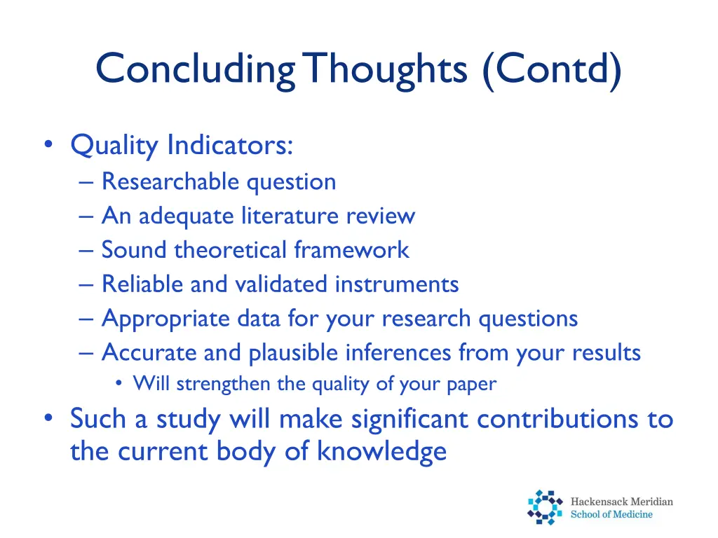 concluding thoughts contd