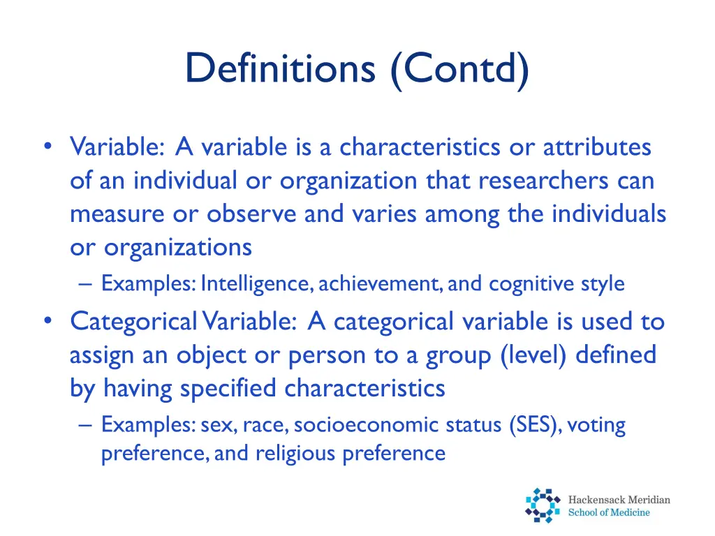 definitions contd