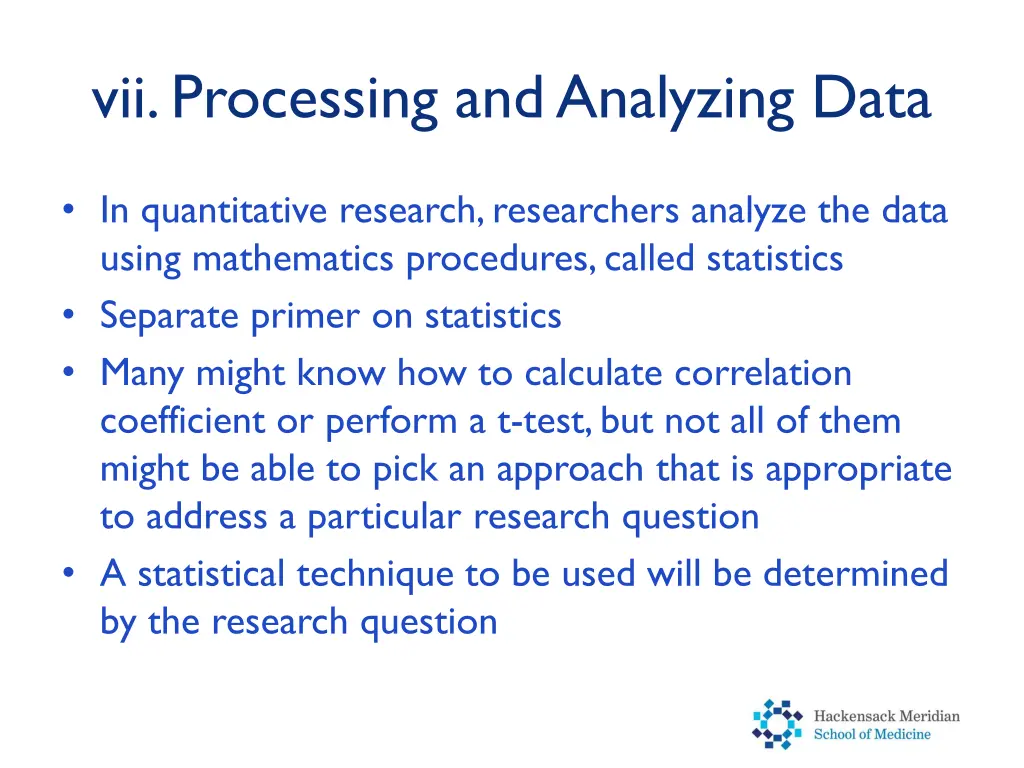 vii processing and analyzing data