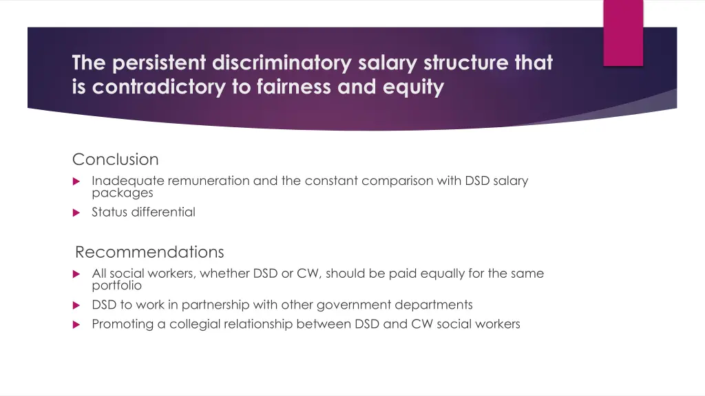 the persistent discriminatory salary structure