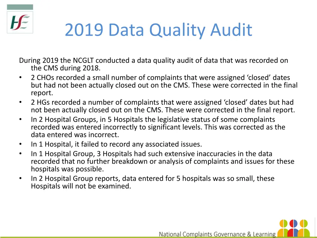 2019 data quality audit