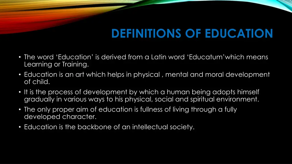 definitions of education