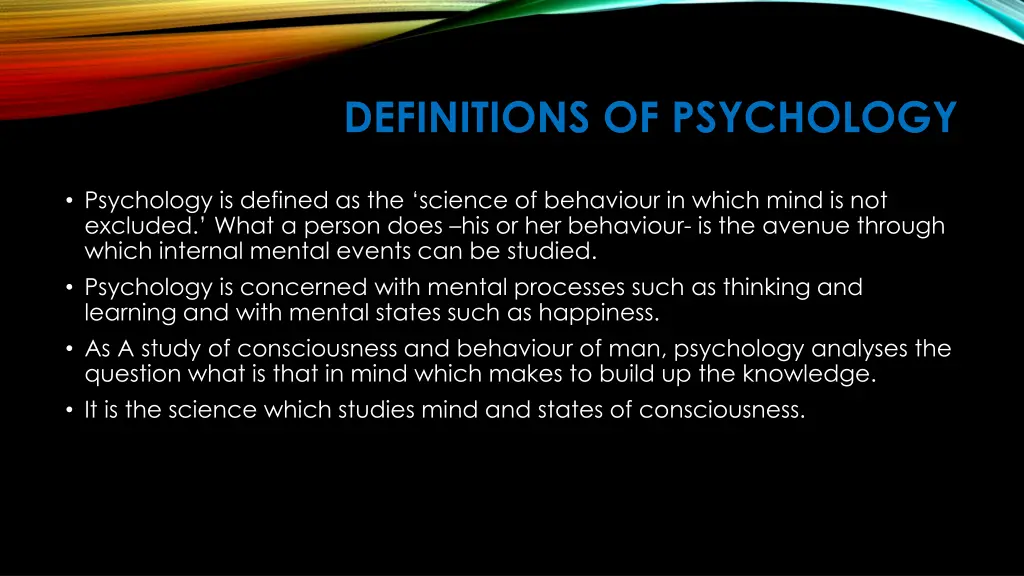 definitions of psychology