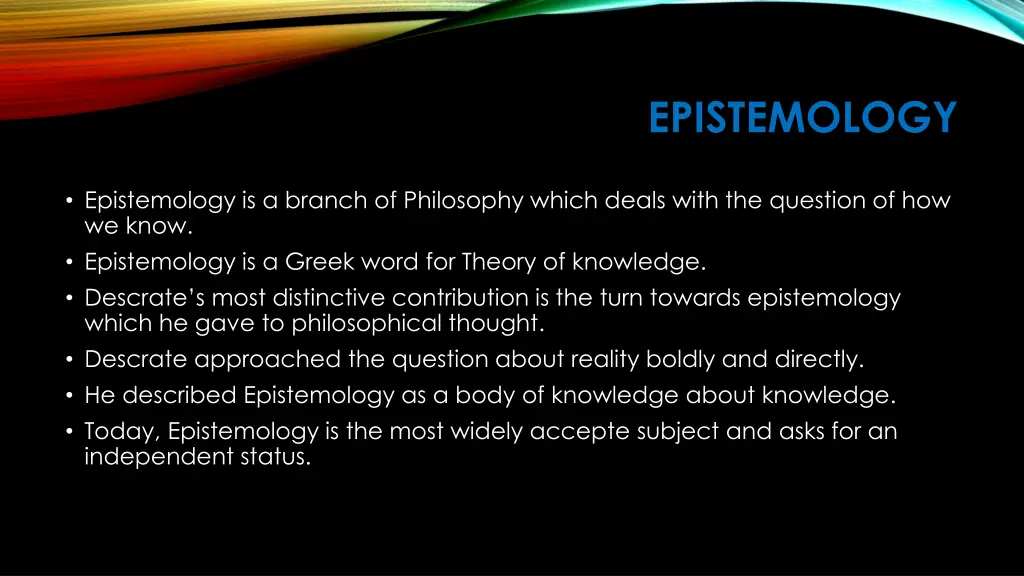 epistemology