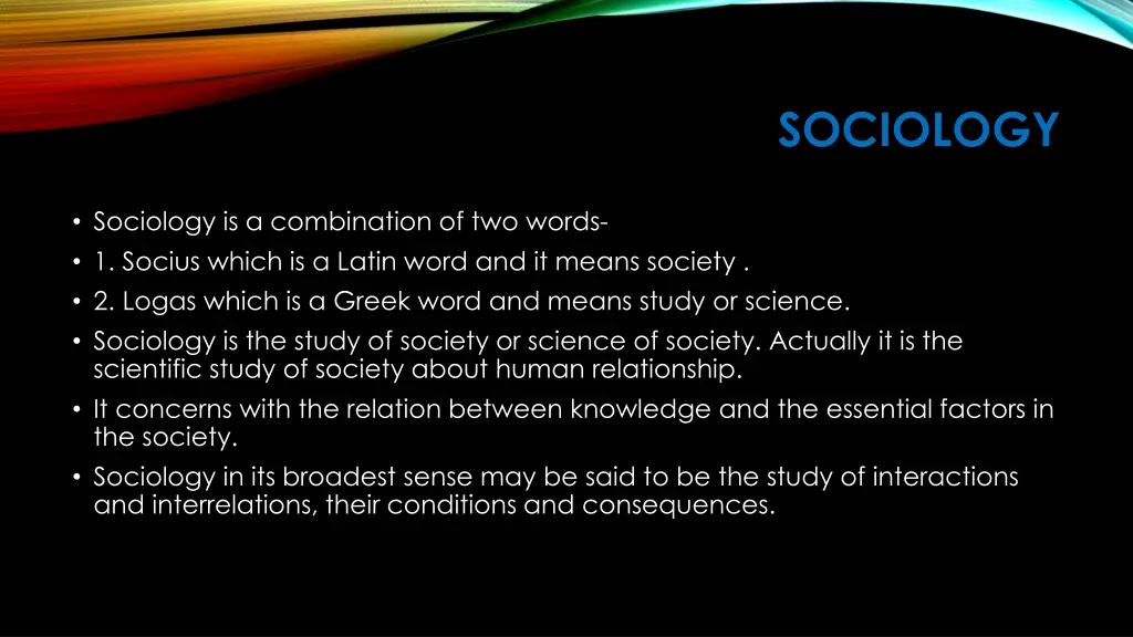 sociology