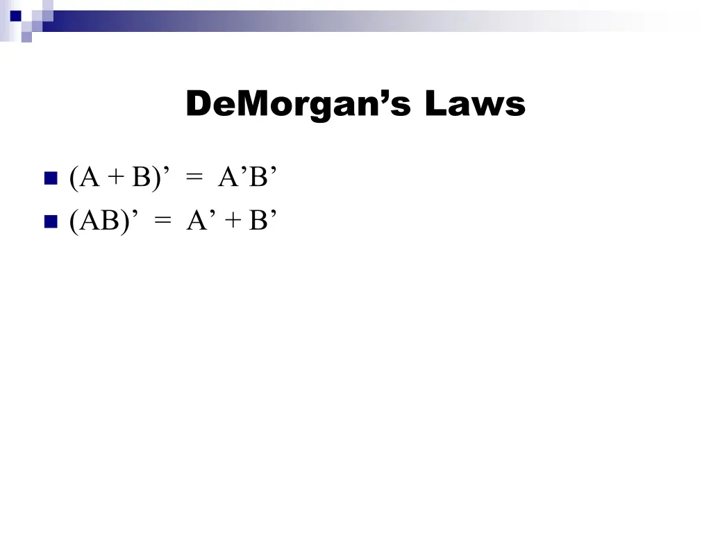 demorgan s laws