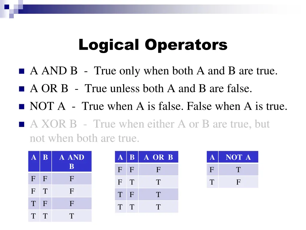 logical operators