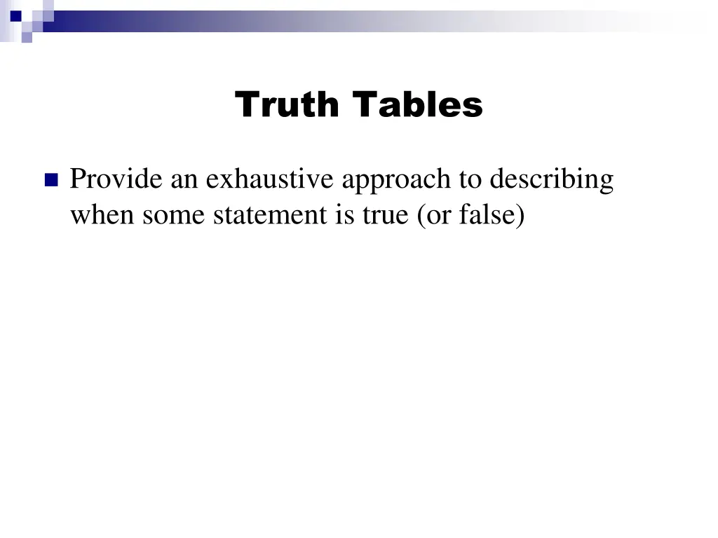 truth tables