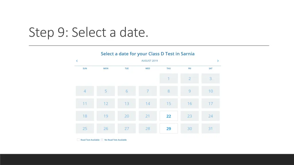 step 9 select a date