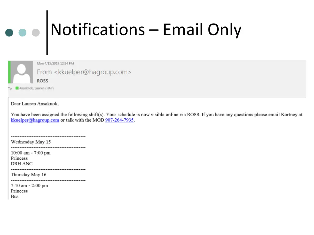 notifications email only