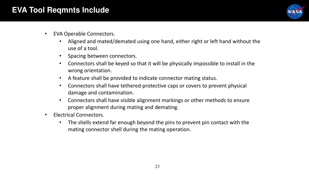 eva tool reqmnts include 5