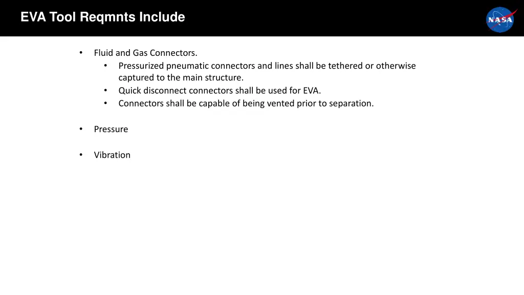 eva tool reqmnts include 6