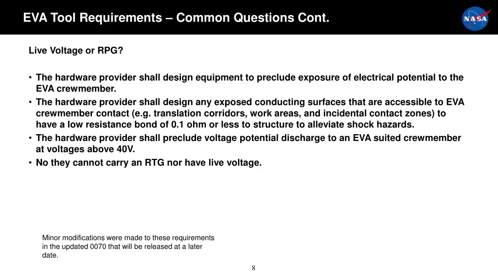 eva tool requirements common questions cont 2