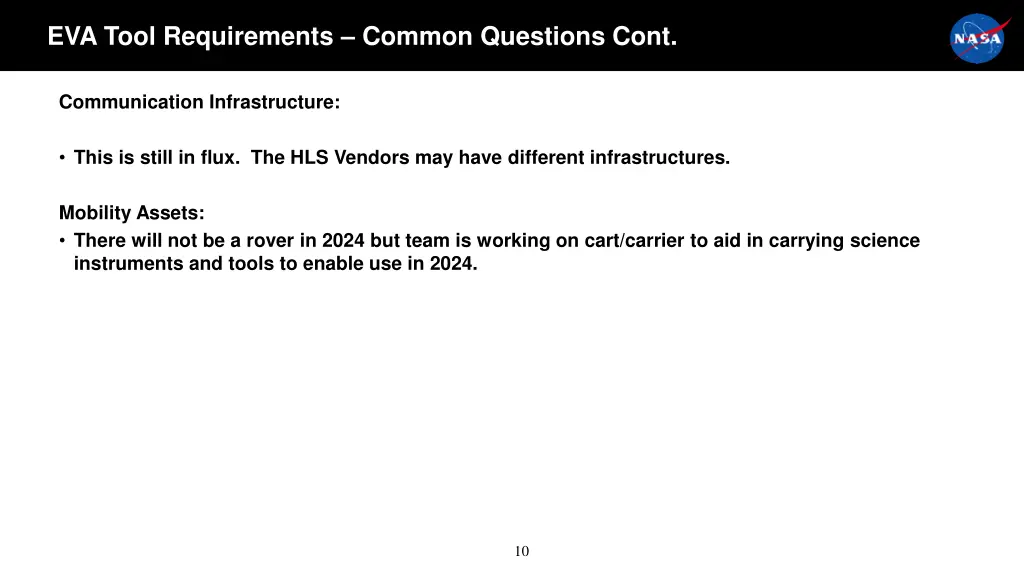 eva tool requirements common questions cont 4