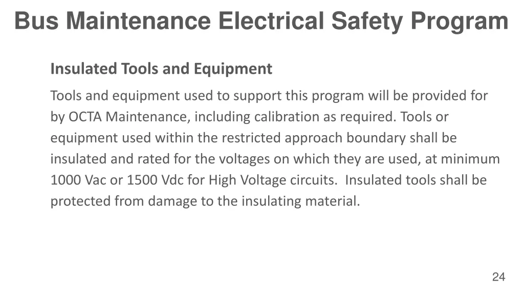 bus maintenance electrical safety program 19