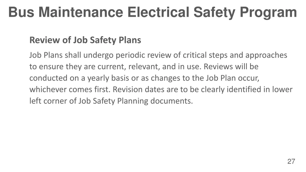 bus maintenance electrical safety program 22