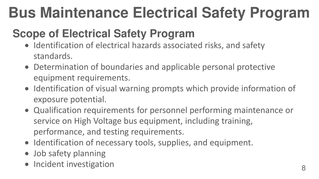 bus maintenance electrical safety program 5