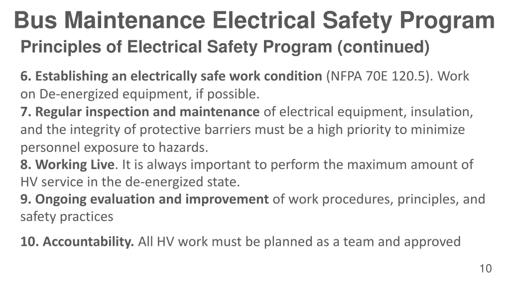 bus maintenance electrical safety program 7