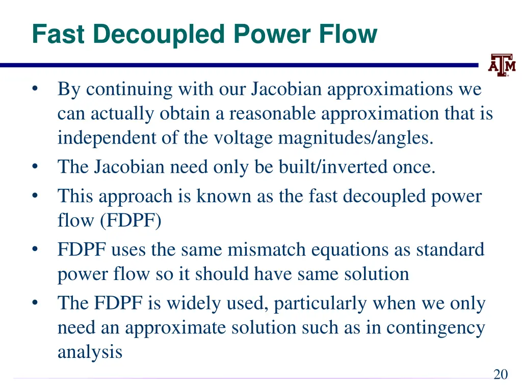 fast decoupled power flow