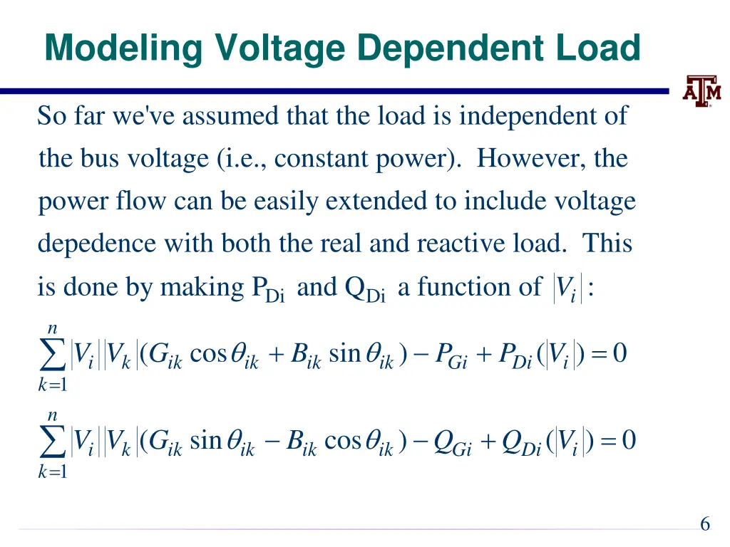 modeling voltage dependent load