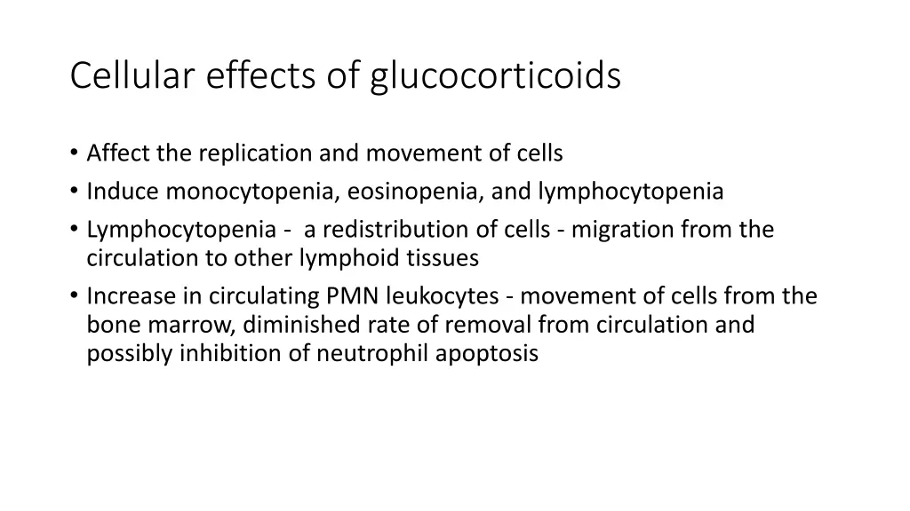 cellular effects of glucocorticoids