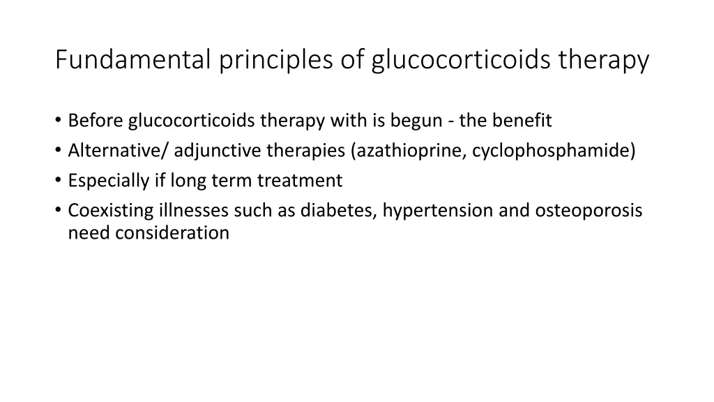 fundamental principles of glucocorticoids therapy