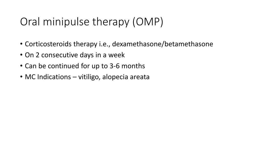 oral minipulse therapy omp