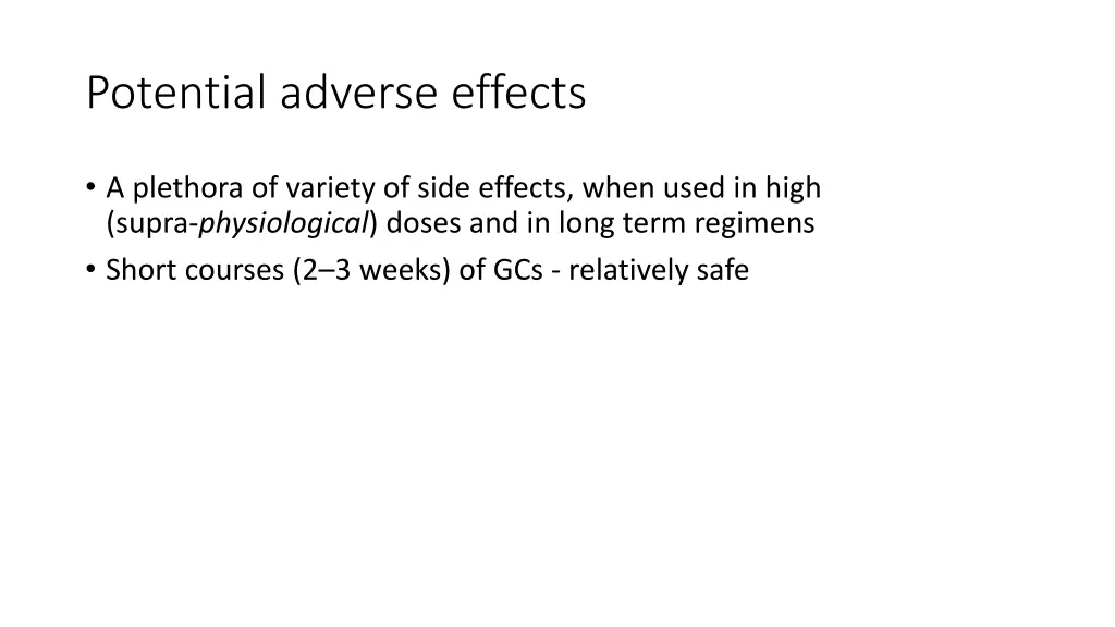 potential adverse effects