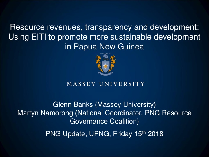 resource revenues transparency and development