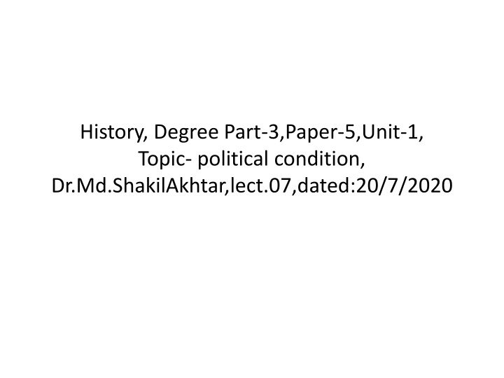 history degree part 3 paper 5 unit 1 topic