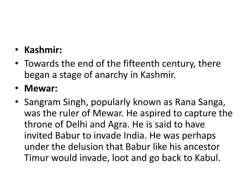 kashmir towards the end of the fifteenth century