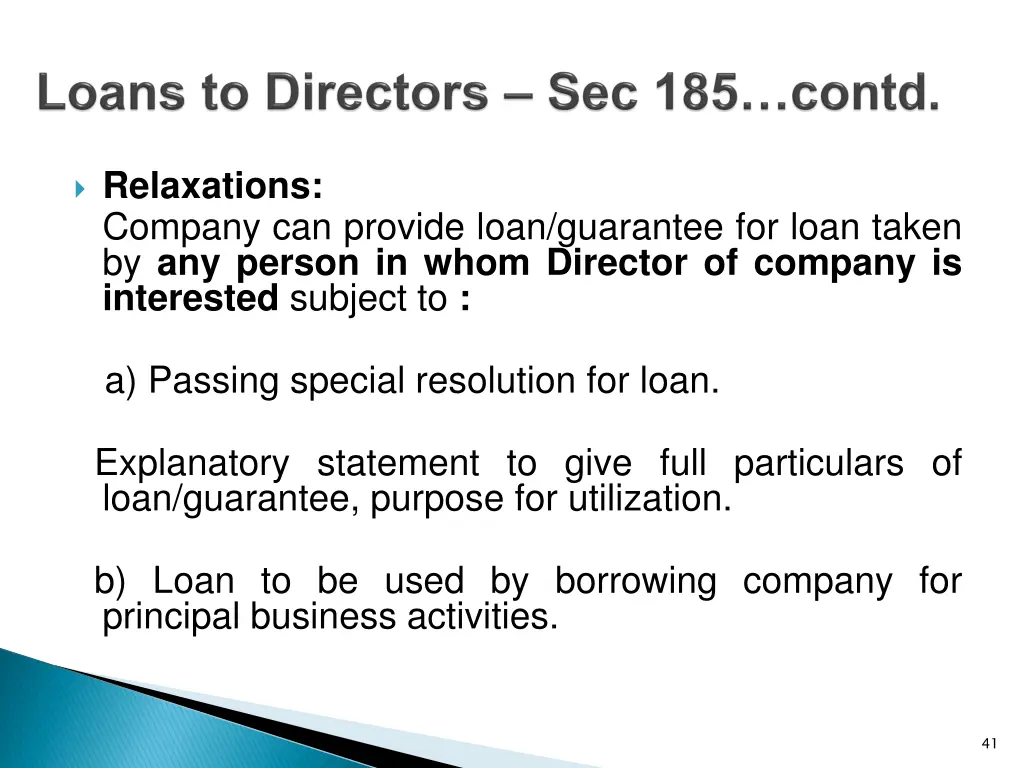 relaxations company can provide loan guarantee