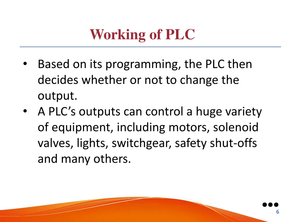 working of plc