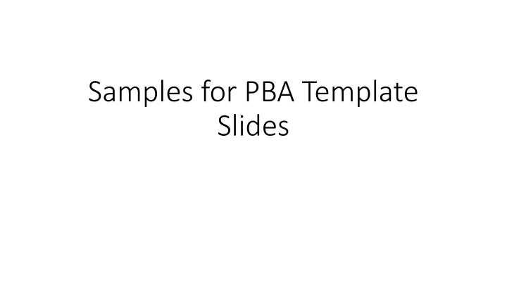 samples for pba template slides