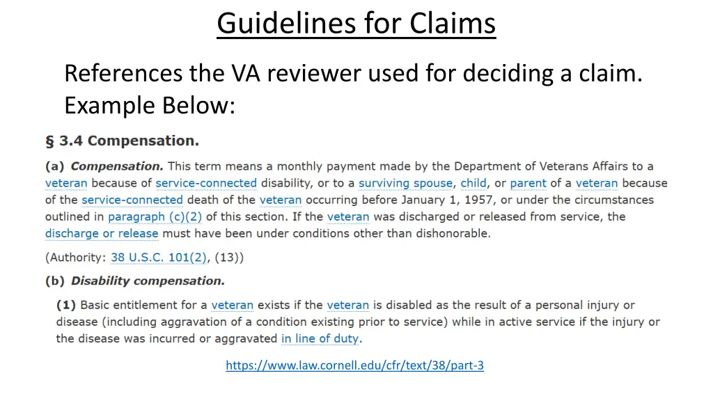 guidelines for claims 2