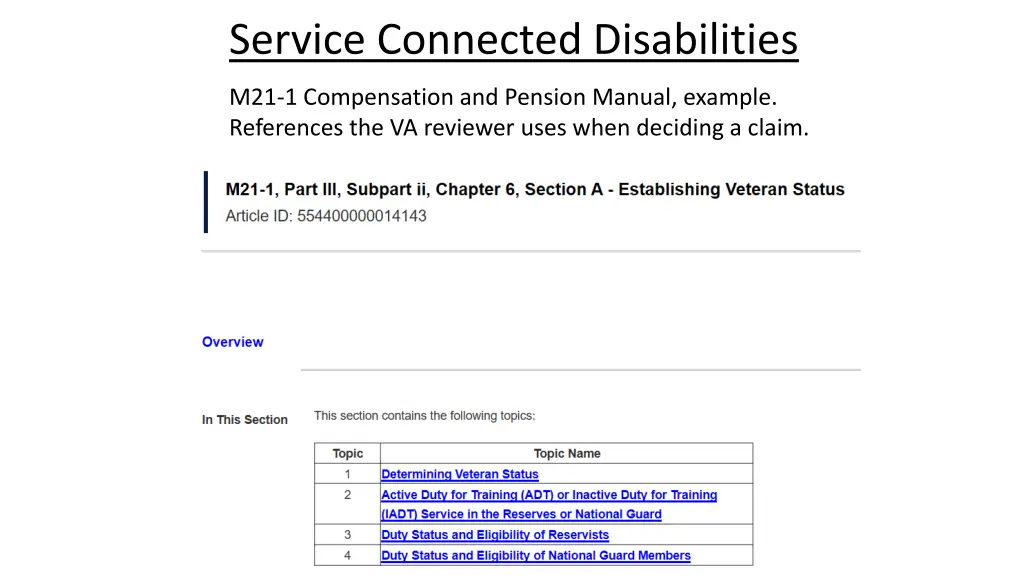 service connected disabilities 12