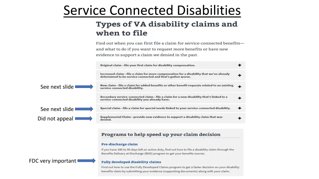 service connected disabilities 5