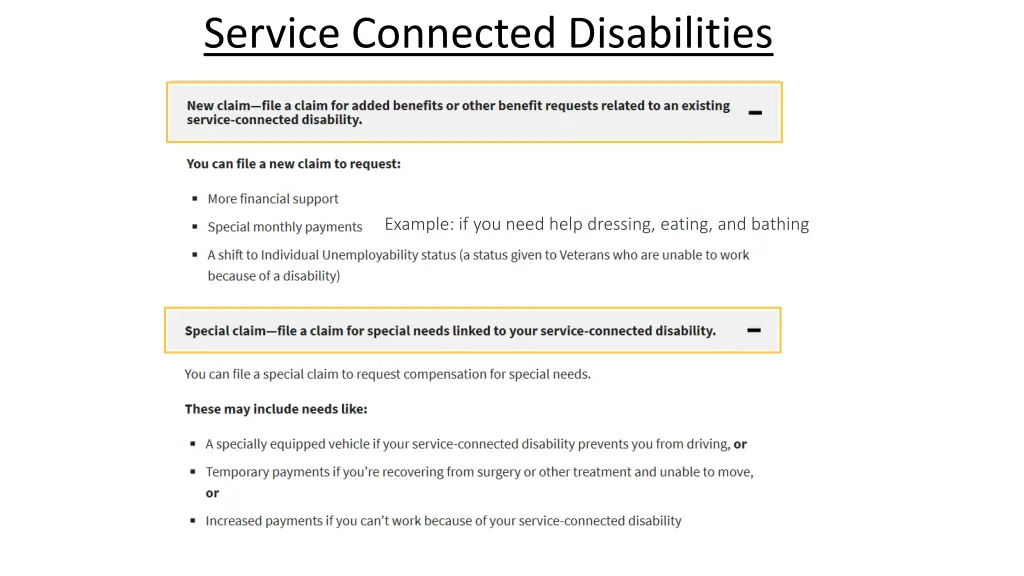 service connected disabilities 6