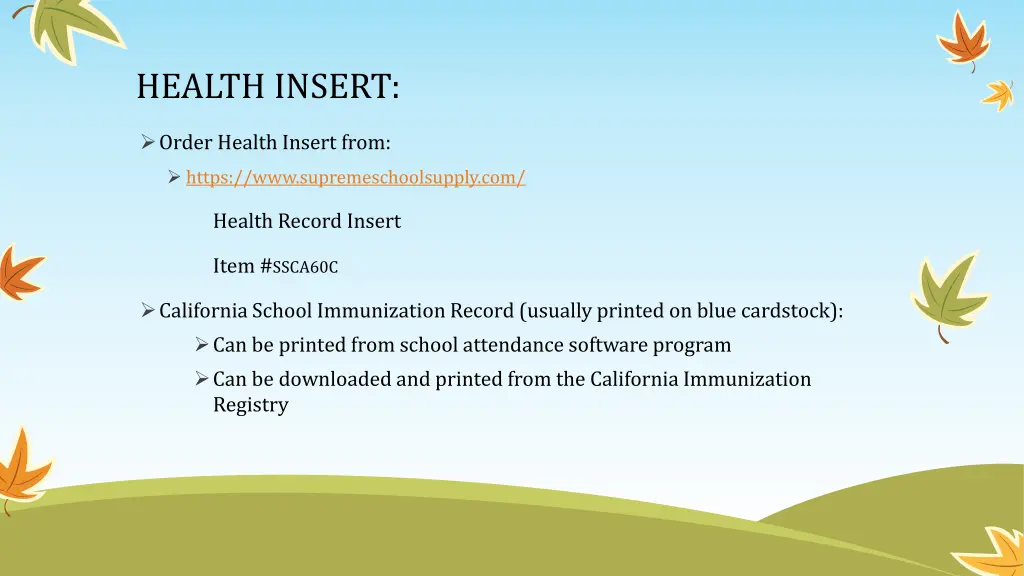 health insert