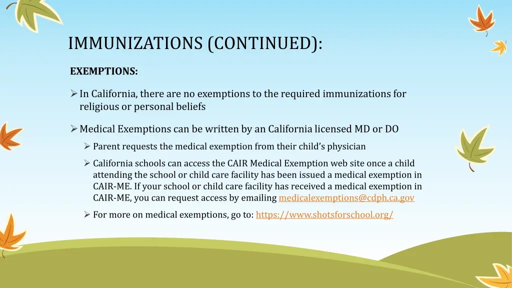 immunizations continued 4