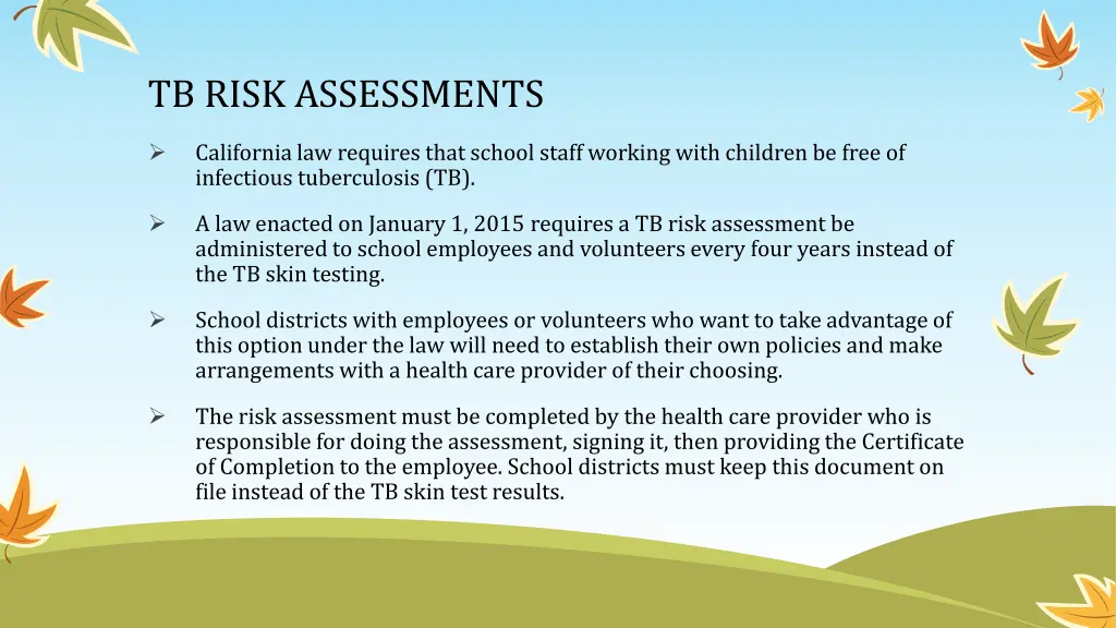 tb risk assessments