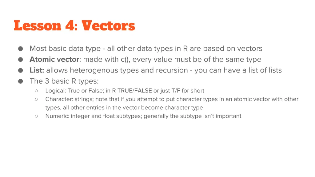 lesson 4 vectors