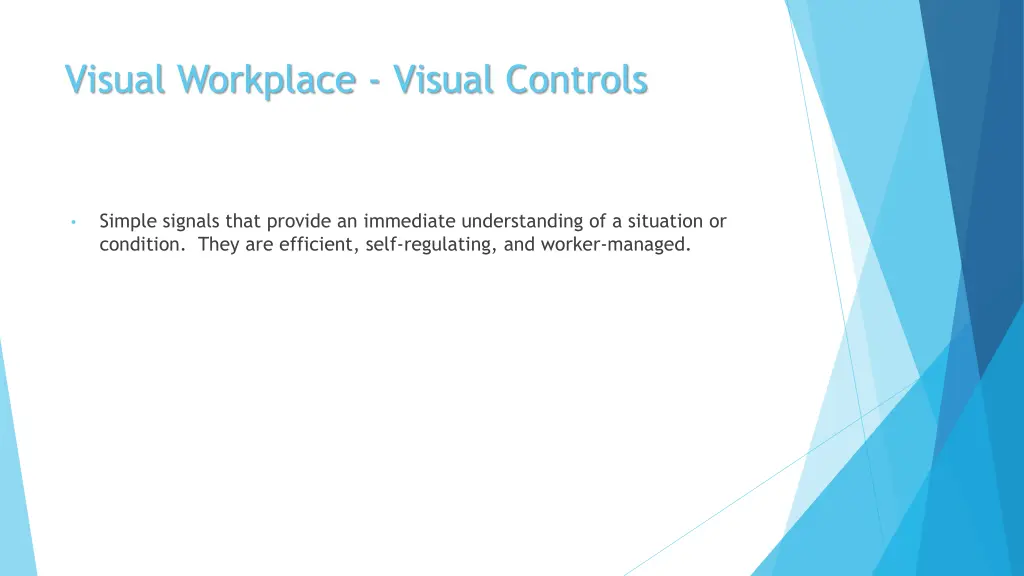 visual workplace visual controls