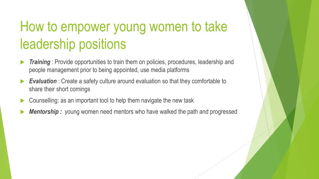 how to empower young women to take leadership