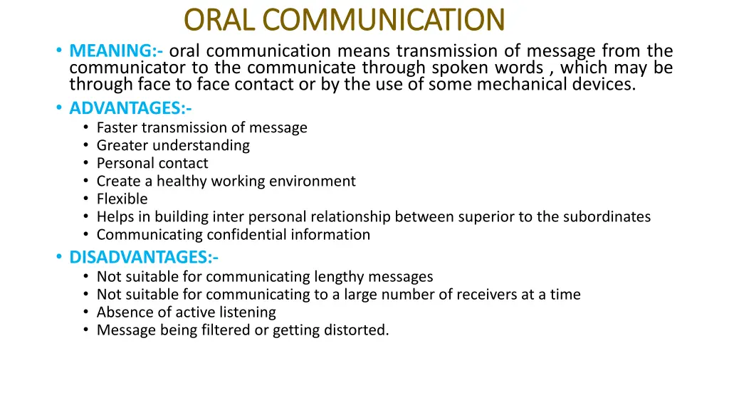 oral communication oral communication meaning