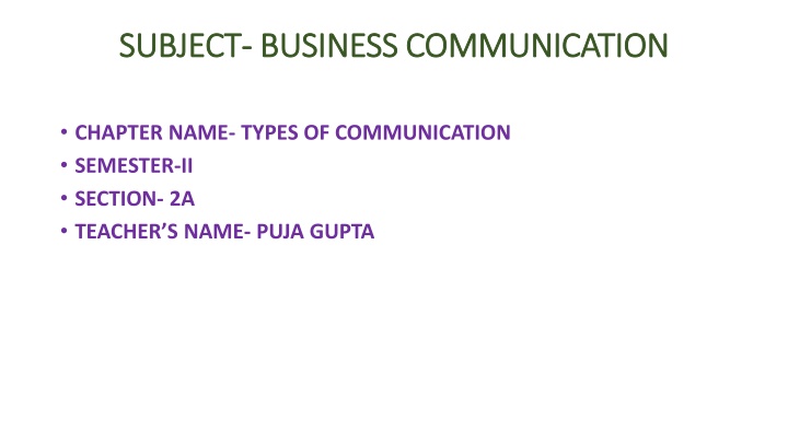 subject subject business communication business