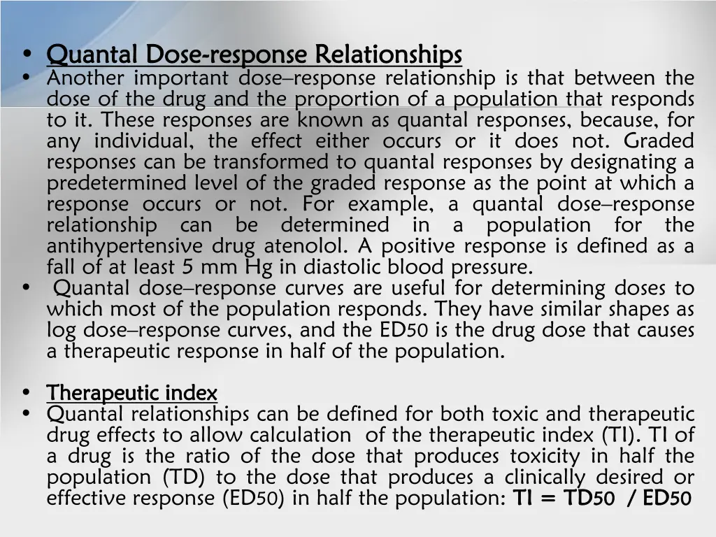 quantal quantal dose another important dose